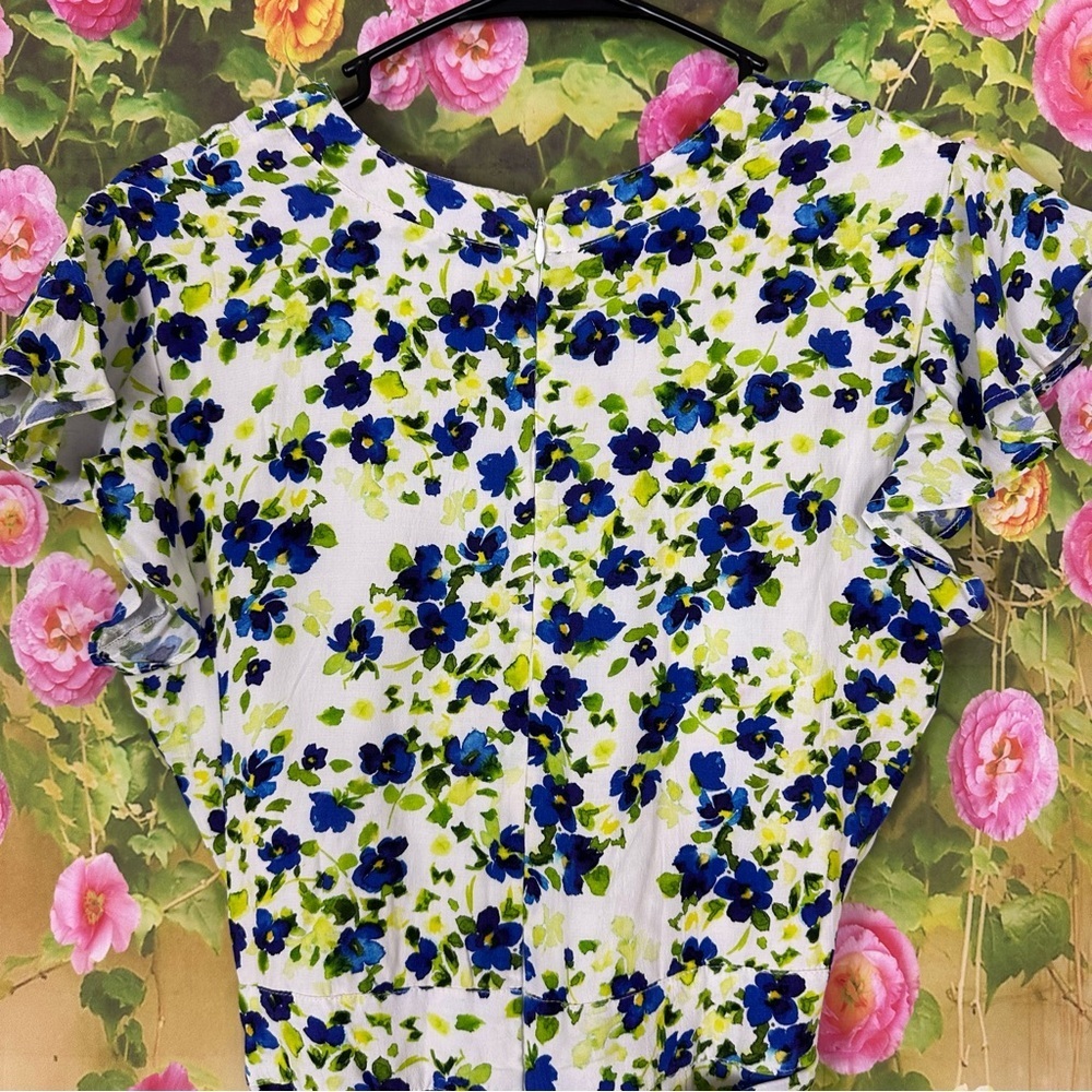 PRIVACY PLEASE White Floral Cropped Jumpsuit Size XXS - Picture 7 of 15